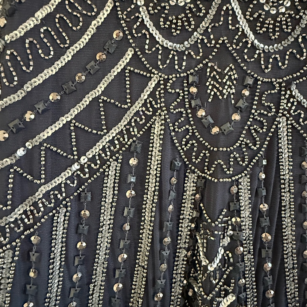 ModCloth Beaded Black Evening Dress - Elegant V-Neck Statement Piece - Picture 2 of 4